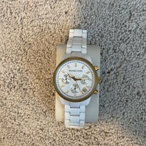 White and gold Michael Kors watch
